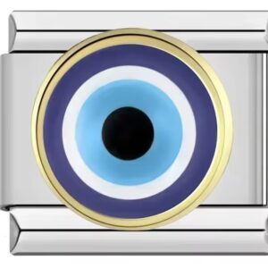 Evil Eye Stone Wypukłe w Złotej Obwódce